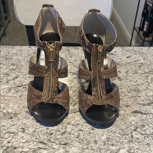 Michael Kors Brown Snakeskin Strappy Women's Heels